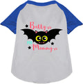 Blue Batty for Mommy pet raglan shirt