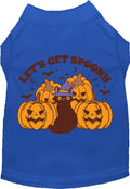 Royal blue Get Spooky pet shirt with Halloween design