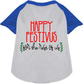Blue Happy Festivus Pet Raglan Shirt