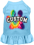 Custom Bright Tie Dye Paw Pet Dress