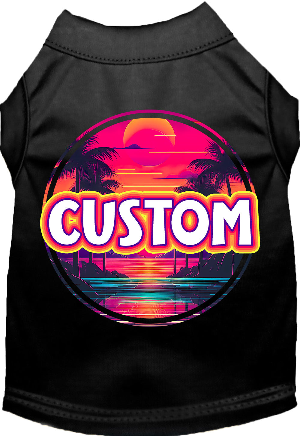 Custom Neon Beach Sunset Pet Shirt