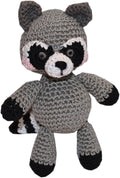 Rowdy The Trash Panda Raccoon  Crocheted Knit Knack Pet Toy