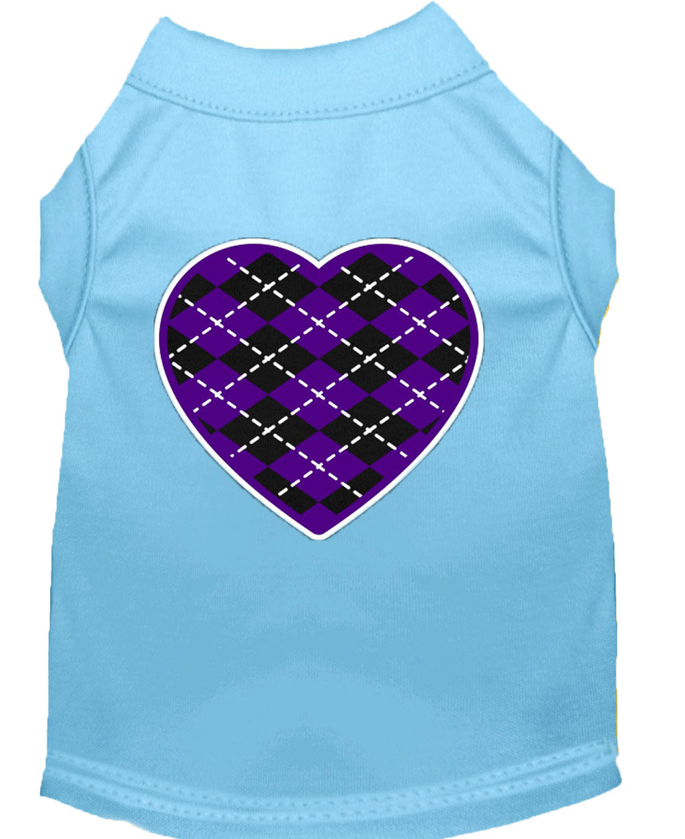 Pet Shirt "Argyle Heart Purple"