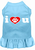 Pet Dress, Screen Printed, "I Heart You"