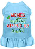 Christmas Pet Dress Screen Printed, "Who Needs Mistletoe"