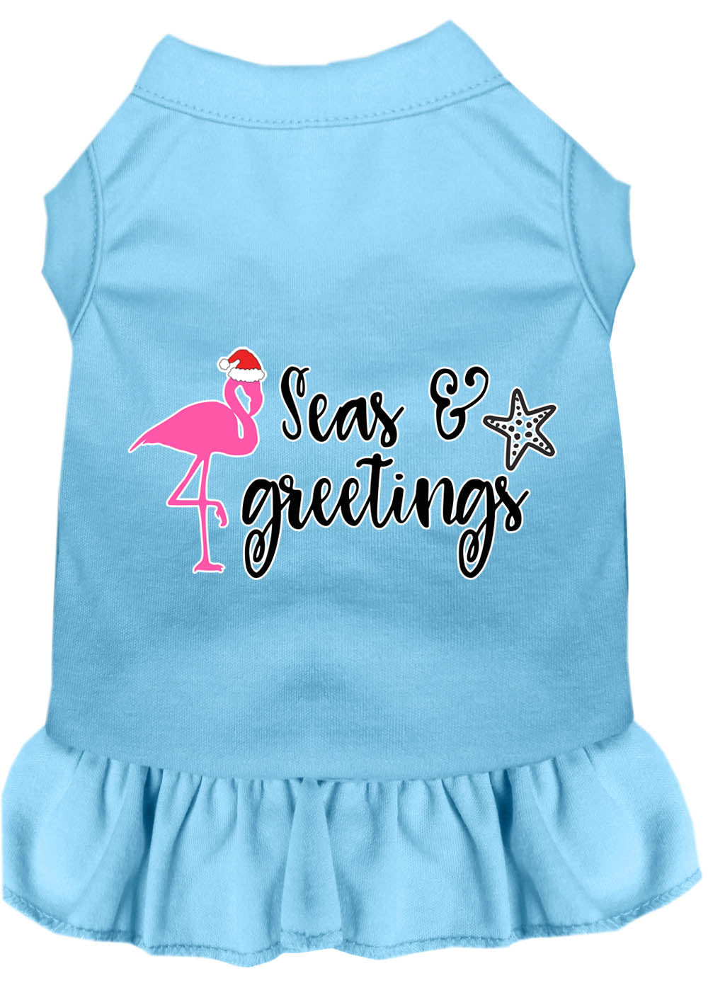 Christmas Pet Dress Screen Printed, "Seas and Greetings"