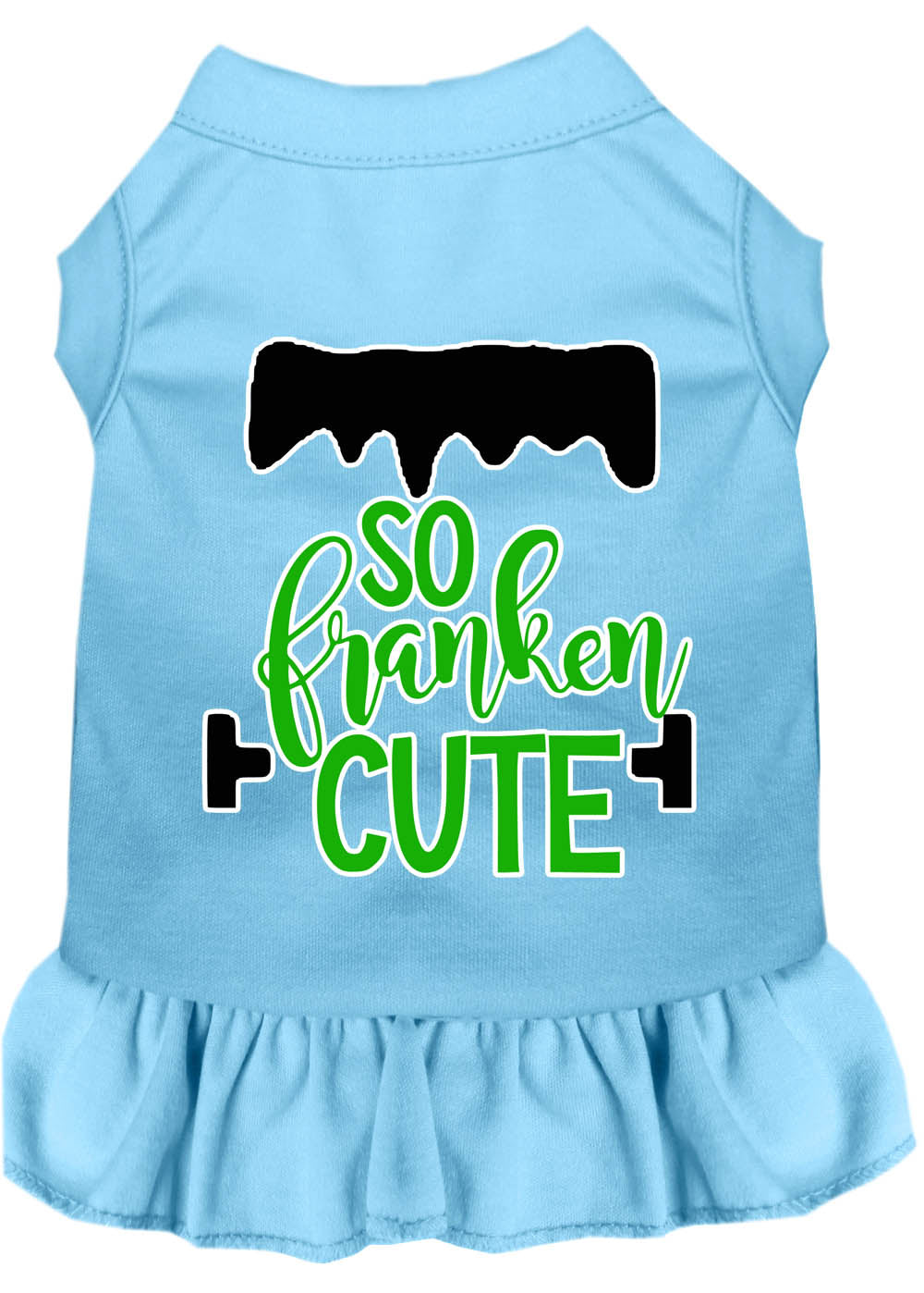 Halloween Pet Dress Screen Printed, "So Franken Cute"