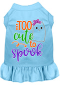 Halloween Pet Dog & Cat Dress, "Too Cute To Spook - Girly Ghost"