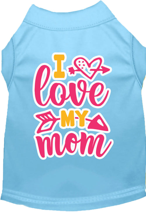 Adorable Cat or Dog Shirt for Pets "Pink I Love My Mom"