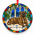 Cane Corso Brindle porcelain Christmas ornament with red ribbon — ORN-10395