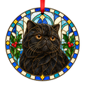 Exotic Black stained glass style Christmas ornament