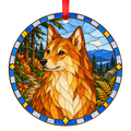 Finnish Spitz Red porcelain Christmas ornament with red ribbon — ORN-10747