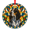 Grand Bleu de Gascogne Blue Ticked and Tan stained glass style Christmas ornament