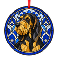 Grand Griffon Vendéen Black and Tan stained glass style Christmas ornament