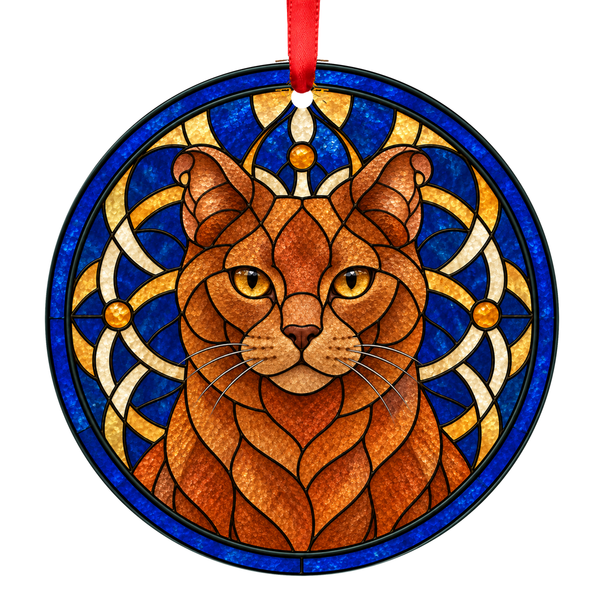Highlander Red Stained Glass Style Christmas Ornament