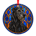 Irish Wolfhound Black stained glass style Christmas ornament mockup