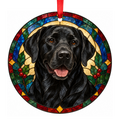 Labrador Retriever Black stained glass pet Christmas ornament