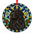 Macedonian Shepherd Dog Karaman Black stained glass pet Christmas ornament