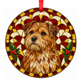 Norfolk Terrier Red stained glass pet Christmas ornament