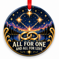 All for One & All for Love Constellation Rings Ornament with red hanging ribbon