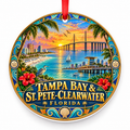 Tampa Bay and St. Pete-Clearwater, Florida porcelain Christmas ornament