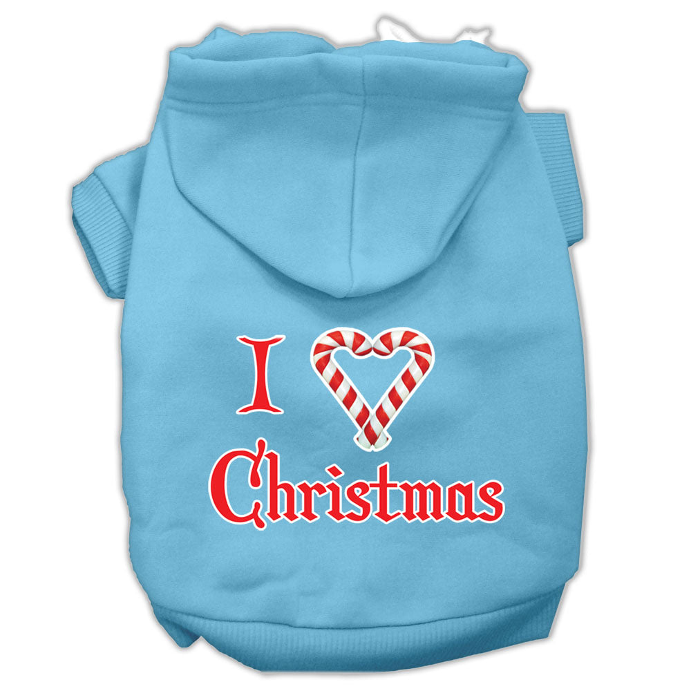 Christmas Pet Hoodie Screen Printed, "I Heart Christmas"