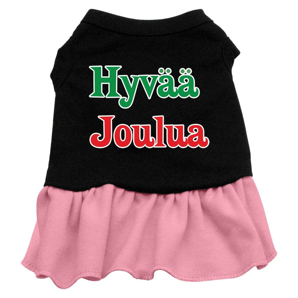 Christmas Pet Dress Screen Printed, "Hyvaa Joulua"